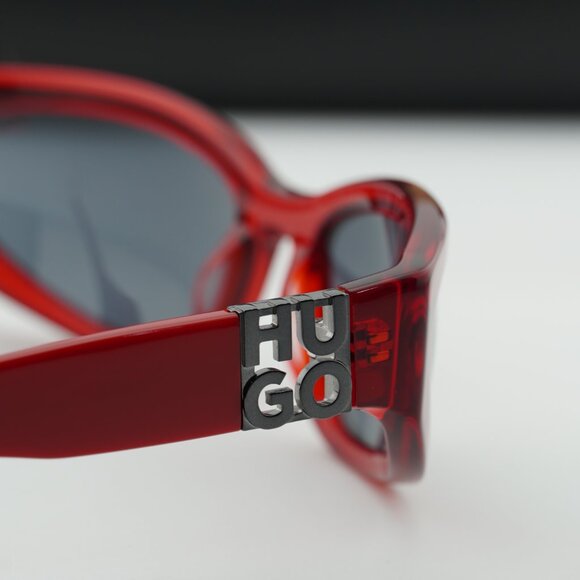 HUGO HG 1255/S 0C9A IR Oval Sunglasses - Red/Smoke main image 6